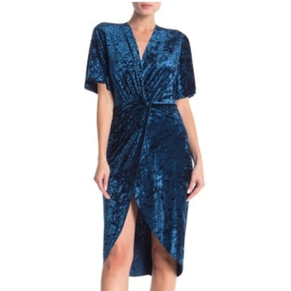 Free Press Twist Front Dress Crushed Velour